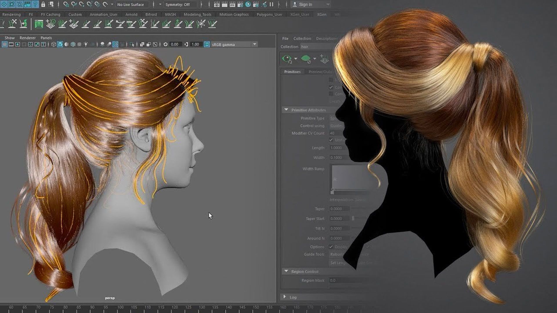 Creating a Female Hairstyle for Production with Maya XGen